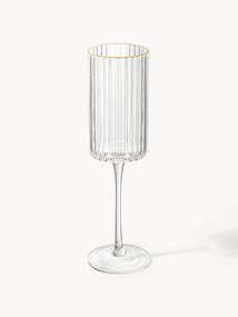 Copos de champanhe artesanais Aleo com rebordo dourado, 4 uni.