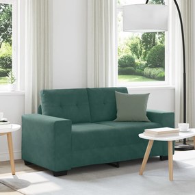 Sofá Loveseat Verde Escuro 120 cm em Veludo da vidaXL