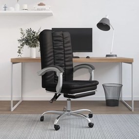 vidaXL Cadeira de escritório reclinável couro artificial preto