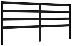 Estrutura de cama com cabeceira 200x200 cm madeira maciça preto
