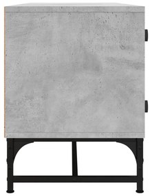 Móvel de TV c/ portas de vidro 102x37x50 cm cinza cimento