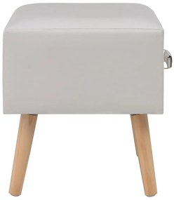 Mesa-de-cabeceira 40x35x40 cm couro artificial branco