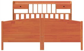 Cama com estante sem colchão 200x200 cm pinho maciço