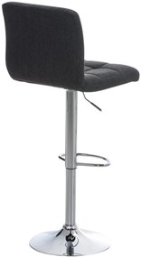 Conjunto de 2 bancos de bar Peru em tecido e com estrutura cromada 46 x 94-114 x 47 cm Cinzento escuro