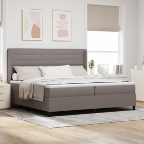 Cama Box com Colchão e LED Taupe 200x200 cm Tecido