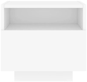 Mesas de cabeceira com luzes LED 2 pcs 40x39x37 cm branco