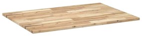 Tampo de mesa retangular 80x70x2 cm madeira de acácia maciça