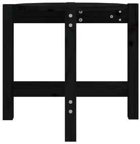 Mesa de centro Ø 52,5x45 cm madeira de pinho maciça preto