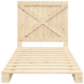 Estrutura de cama com cabeceira 100x200cm pinho maciço