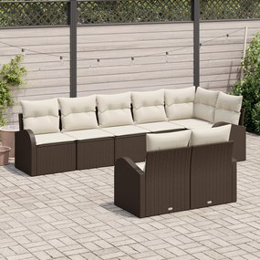 Conjunto de Sofá de Jardim com 8 Peças e Almofadas em Vime Polipropile