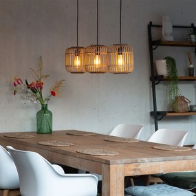 Candeeiro de teto rústico em vime 3 luzes - Manila