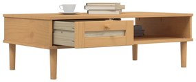 Mesa de centro SENJA 100x55x33 cm pinho maciço castanho