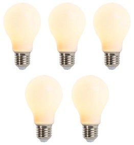 Conjunto de 5 lâmpadas LED reguláveis E27 A60 matt 5W 380lm