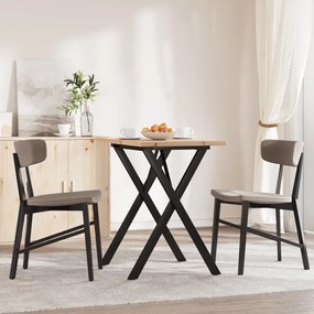 Mesa de jantar estrutura em X 80x50x75,5 cm pinho/aço