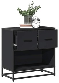 Mesa de cabeceira 60x31x60 cm madeira e metal preto