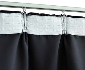 Cortinas blackout com ganchos 2 pcs 140x245 cm preto