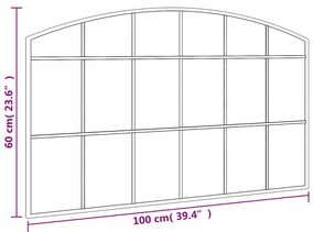 Espelho de parede arqueado 100x60 cm ferro preto