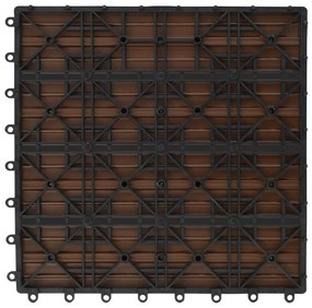 Ladrilhos de pavimento 22 pcs WPC 2m² 30x30 cm castanho