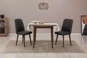 Conjunto de Mesa de Jantar Extensível e Cadeiras Vina – Nogueira e Ant
