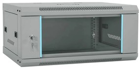 vidaXL Armário de Rede com armazenamento Cinzeto 60 x 35 x 28 cm Aço