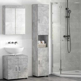 vidaXL Armário de Banheiro Cinzento cimento 37 x 31.5 x 203 cm