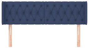 Cabeceira de cama c/ abas tecido 163x16x78/88 cm azul
