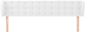 Cabeceira de cama c/ abas couro artificial183x23x78/88cm branco