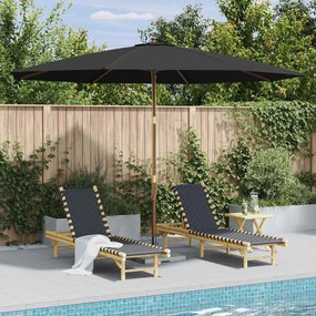 vidaXL Guarda-sol de exterior com poste de madeira 350 cm antracite