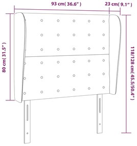 Cabeceira cama c/ abas tecido 93x23x118/128 cm castanho-escuro