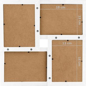 Moldura para 24 (13x18 cm) fotografias MDF branco