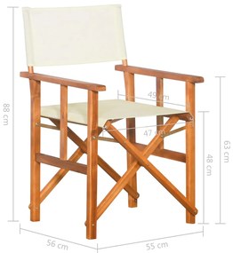 Cadeiras de realizador 2 pcs madeira de acácia sólida