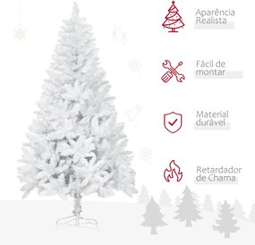 Árvore de Natal Artificial Dobrável 150cm Ignífugo com 358 Ramos Folhas de PVC Abertura Automática e Suporte Metálico Decoração de Natal para Interior