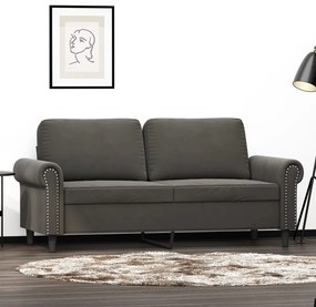 vidaXL Sofá de 2 lugares 140 cm veludo cinza-escuro