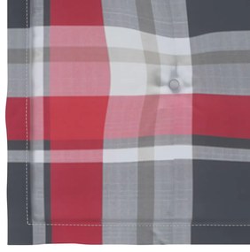 Cadeiras de jardim c/ almofadões xadrez vermelho 4 pcs teca