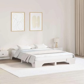 vidaXL Cama branca 140x200 cm em madeira de pinho sólida