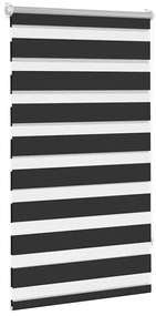 Estore de rolo 90 x 150 cm, linhas de zebra / Preto