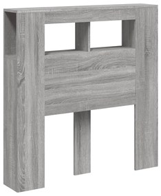 Cabeceira c/ LEDs 100x18,5x103,5 cm sonoma cinzento