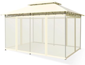 Abrigo de tenda com dossel de 10 pés x 13 pés com parede lateral de rede removível - bege