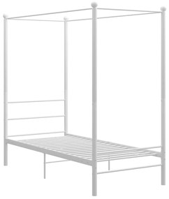 Estrutura de cama com dossel 100x200 cm metal branco