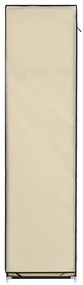 Roupeiro c/ compartimentos e varões 150x45x175 cm tecido creme
