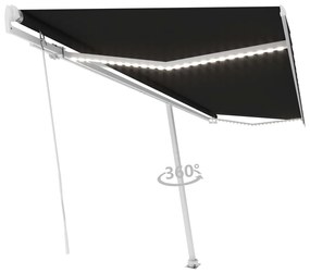 Toldo retrátil manual com LED 500x300 cm antracite