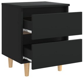 Conjunto de 2 Mesinhas de Cabeceira Bacco - Preto - Design Moderno