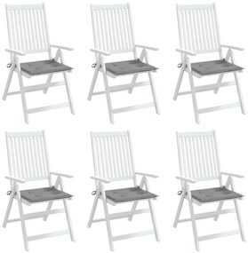 Almofadões p/ cadeiras de jardim 6 pcs tecido oxford cinza