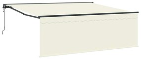 Toldo Retrátil Manual Creme 400 × 300 cm tecido