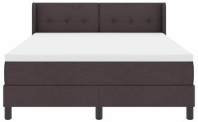 Cama Box Marrom Escuro 140 x 190 cm Tecido e Espuma