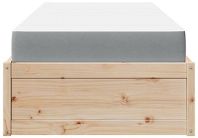Cama com colchão 90x190 cm madeira de pinho maciça