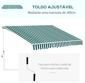 Toldo Manual Dobrável de Alumínio Toldo para Varanda com Ângulo Ajustá