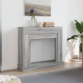 Cornija lareira 100x30x87,5cm derivados madeira cinza sonoma