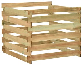 vidaXL Caixa de compostagem ripada 100x100x80 cm pinho impregnado