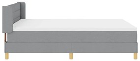Cama Box com Colchão Cinza Claro, 140 x 200 cm, Tecido